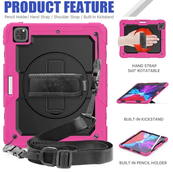 SOLID 360 Odolný obal pre Apple iPad Pro 13 2024 / M5 2025 ružový