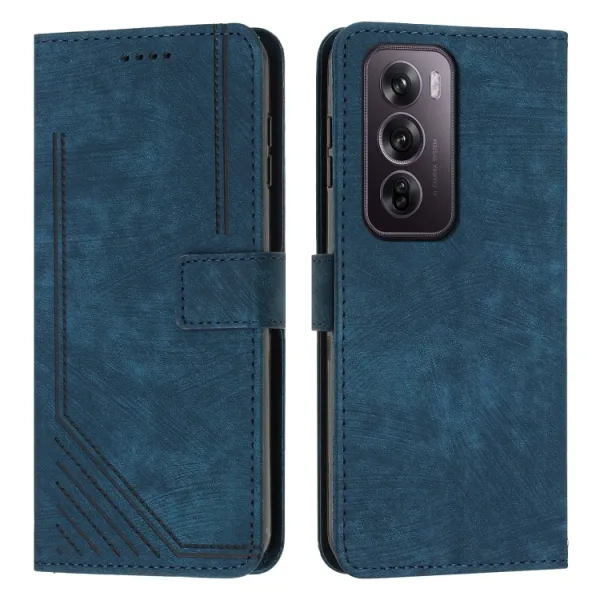 STRIPE Peňaženkové puzdro s remienkom pre Oppo Reno12 Pro 5G modré