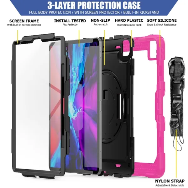 SOLID 360 Odolný obal pre Apple iPad Pro 13 2024 / M5 2025 ružový