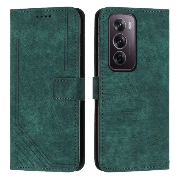 STRIPE Peňaženkové puzdro s remienkom pre Oppo Reno12 Pro 5G zelené