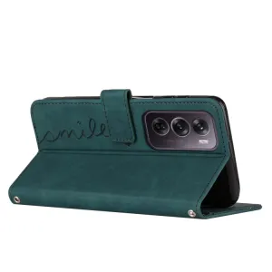 ART SMILE Peňaženkový obal s remienkom pre Oppo Reno12 Pro 5G zelený
