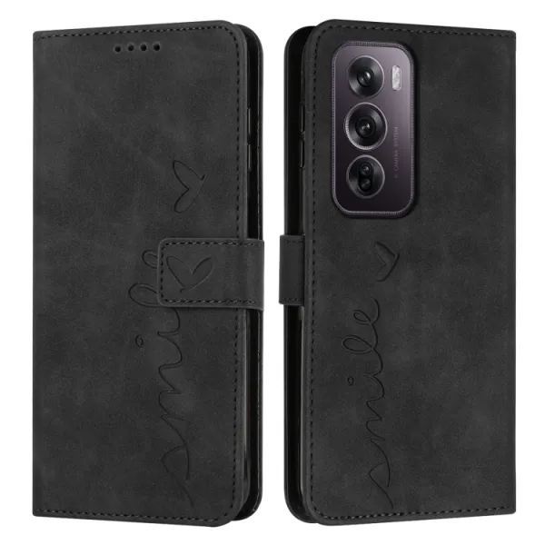 ART SMILE Peňaženkový obal s remienkom pre Oppo Reno12 Pro 5G čierny