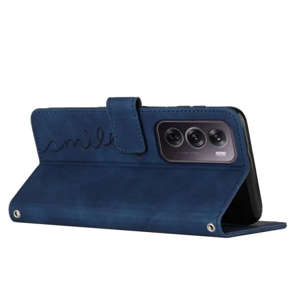 ART SMILE Peňaženkový obal s remienkom pre Oppo Reno12 Pro 5G modrý