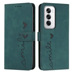 ART SMILE Peňaženkový obal s remienkom pre Oppo Reno12 5G zelené
