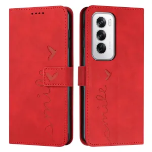 ART SMILE Peňaženkový obal s remienkom pre Oppo Reno12 5G červené