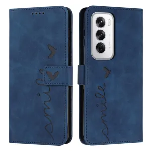 ART SMILE Peňaženkový obal s remienkom pre Oppo Reno12 5G modré