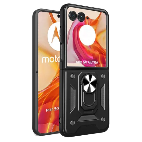 RING Kryt s držiakom pre Motorola Razr 50 Ultra čierny