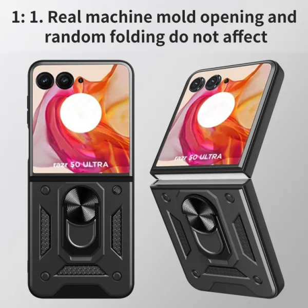 RING Kryt s držiakom pre Motorola Razr 50 Ultra strieborný