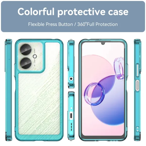 CRYSTAL Ochranný obal pre Xiaomi Redmi 13C 5G tyrkysový
