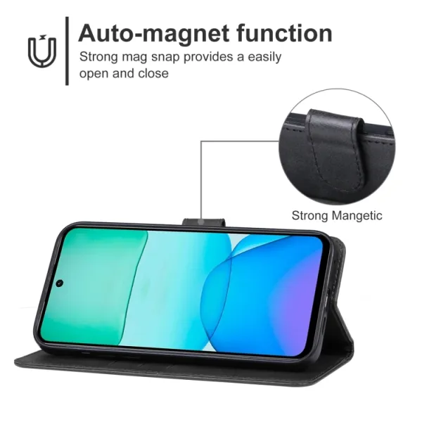SMOOTH Peňaženkové puzdro pre Xiaomi Redmi 13 čierne