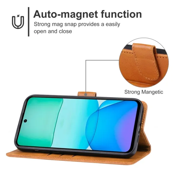 SMOOTH Peňaženkové puzdro pre Xiaomi Redmi 13 hnedé