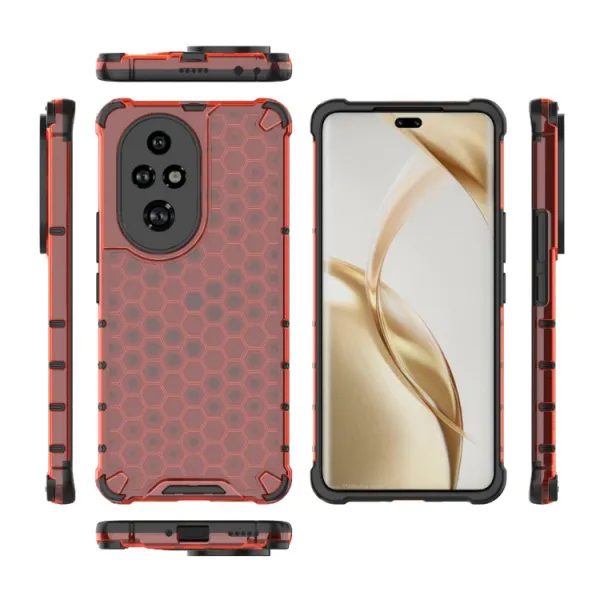 HONEYCOMB Ochranný kryt Honor 200 Pro červený