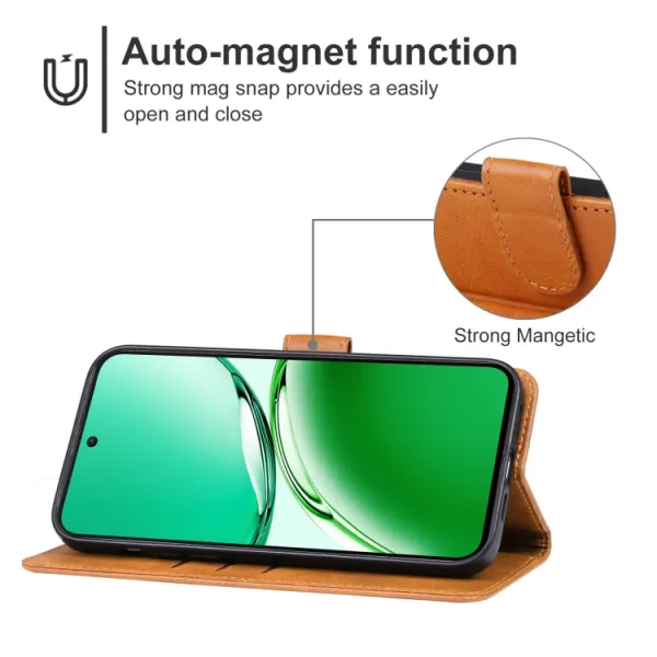 SMOOTH Peňaženkové puzdro pre Oppo Reno12 FS 5G hnedé