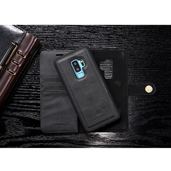 DG.MING Peňaženkový obal 2v1 pre Samsung Galaxy S9 Plus čierny