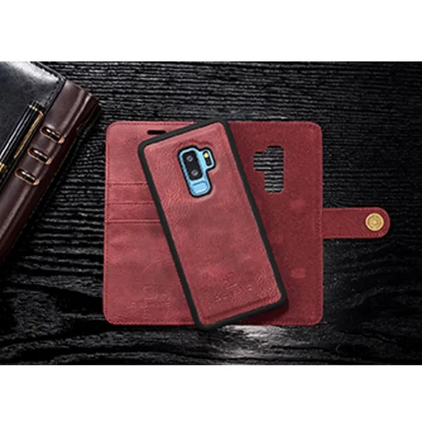 DG.MING Peňaženkový obal 2v1 pre Samsung Galaxy S9 Plus červený