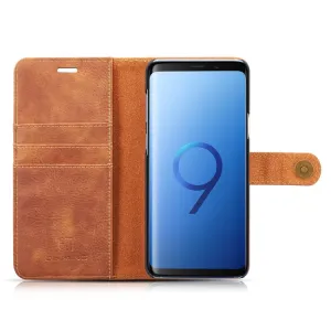 DG.MING Peňaženkový obal 2v1 pre Samsung Galaxy S9 Plus hnedý