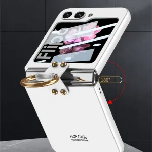 GKK CIRCLE Ochranný kryt s držiakom pre Samsung Galaxy Z Flip7 FE 5G / Flip6 5G strieborný