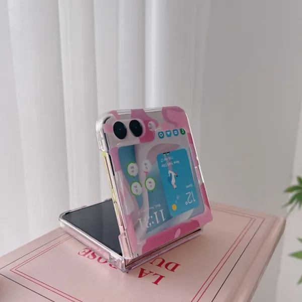 ART Plastový kryt pre Samsung Galaxy Z Flip7 FE 5G / Flip6 5G PINK CAMO