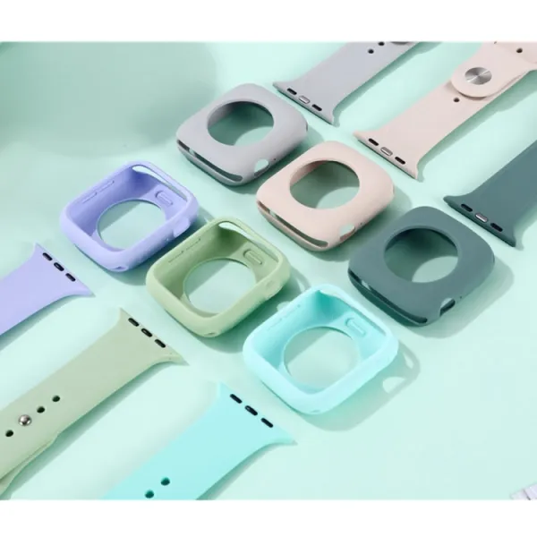 PROTEMIO COVER SET Remienok + obal na hodinky Apple Watch 6 / 5 / 4 / SE 40mm biely