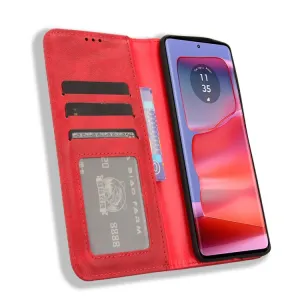 BUSINESS Peňaženkové puzdro pre Motorola Edge 50 Pro červené