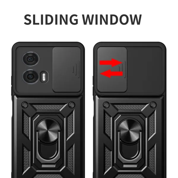 RING CAMERA Kryt s držiakom pre Motorola Edge 50 Fusion strieborný