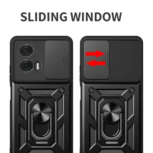 RING CAMERA Kryt s držiakom pre Motorola Edge 50 Fusion strieborný