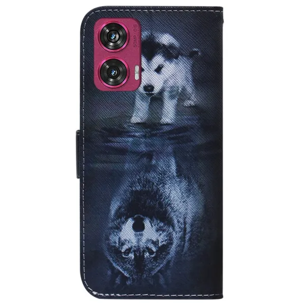 ART Peňaženkový kryt pre Motorola Edge 50 Fusion WOLF AND DOG