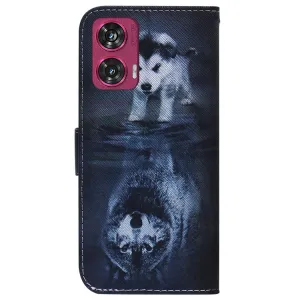 ART Peňaženkový kryt pre Motorola Edge 50 Fusion WOLF AND DOG