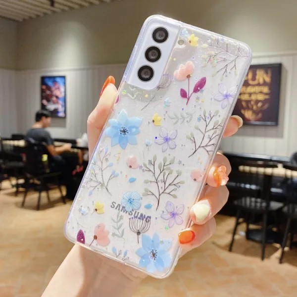 BLOOM Ochranné puzdro pre Samsung Galaxy A55 5G BLUE FLORAL