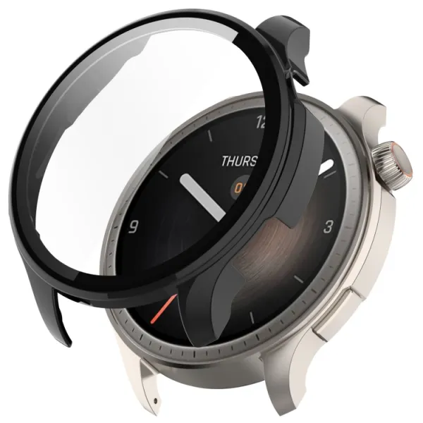 PC FULL COVER Plastový kryt so sklom pre Amazfit Balance čierny