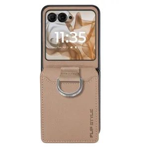 CARD Kryt s priehradkami pre karty Motorola Razr 50 Ultra svetlohnedý