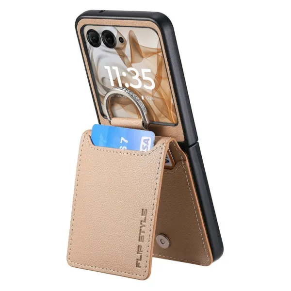 CARD Kryt s priehradkami pre karty Motorola Razr 50 Ultra svetlohnedý