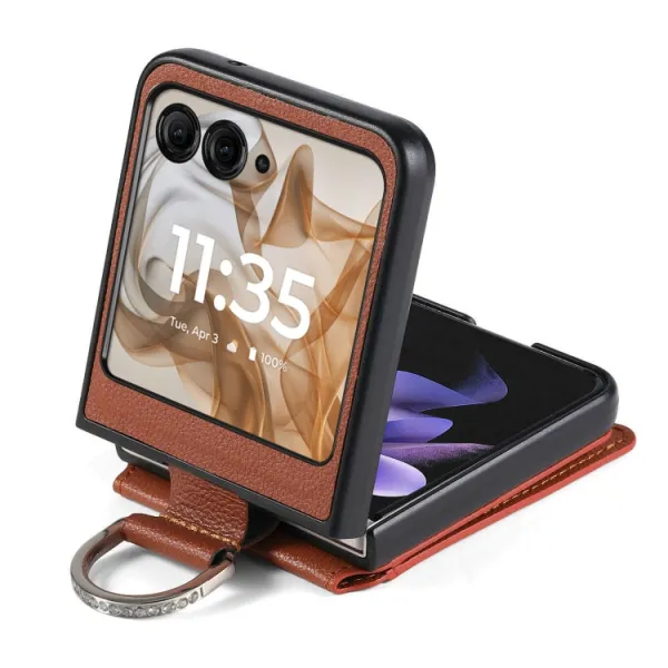 CARD Kryt s priehradkami pre karty Motorola Razr 50 Ultra tmavohnedý