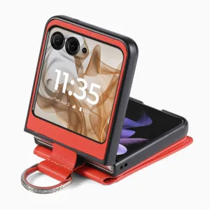 CARD Kryt s priehradkami pre karty Motorola Razr 50 Ultra oranžový