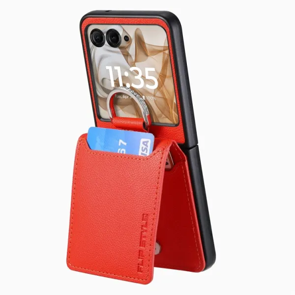 CARD Kryt s priehradkami pre karty Motorola Razr 50 Ultra oranžový