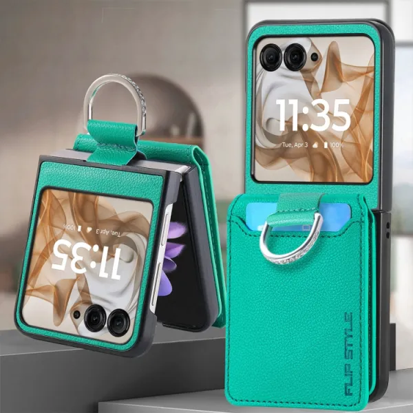 CARD Kryt s priehradkami pre karty Motorola Razr 50 Ultra zelený