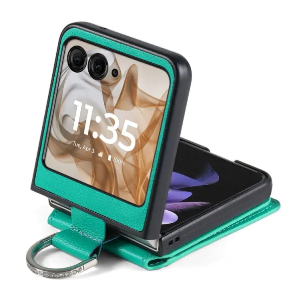 CARD Kryt s priehradkami pre karty Motorola Razr 50 Ultra zelený