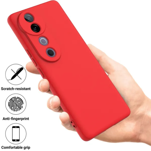 RUBBER Ochranný kryt pre Vivo V40 5G červený