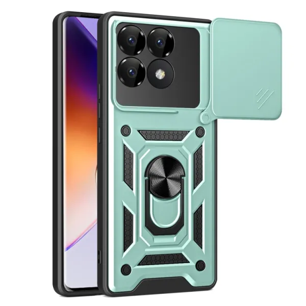 RING CAMERA Kryt s držiakom pre Xiaomi Poco F6 Pro zelený