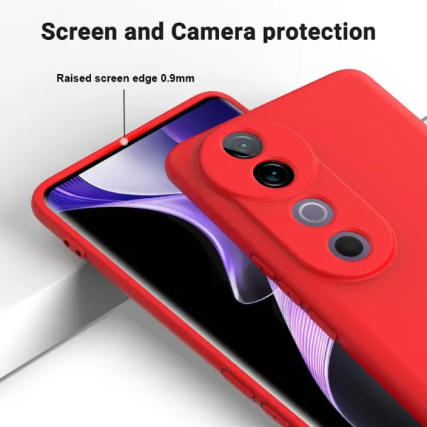RUBBER Ochranný kryt pre Vivo V40 5G červený