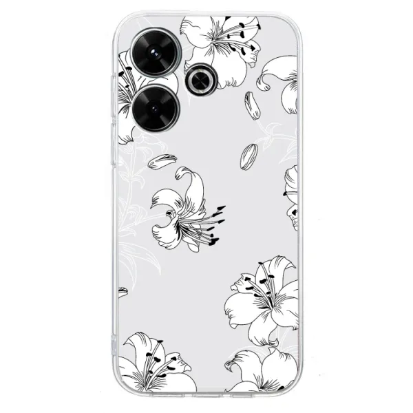 ART TPU Ochranný kryt pre Xiaomi Redmi 13 WHITE FLOWER