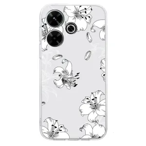 ART TPU Ochranný kryt pre Xiaomi Redmi 13 WHITE FLOWER