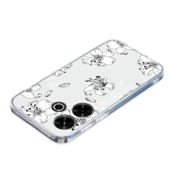 ART TPU Ochranný kryt pre Xiaomi Redmi 13 WHITE FLOWER