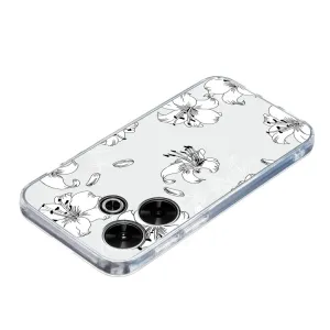 ART TPU Ochranný kryt pre Xiaomi Redmi 13 WHITE FLOWER