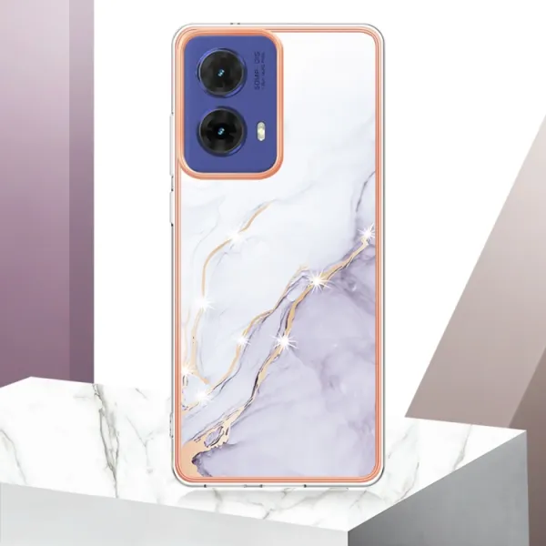 IMD MARBLE Ochranný kryt pre Motorola Moto G85 5G WHITE