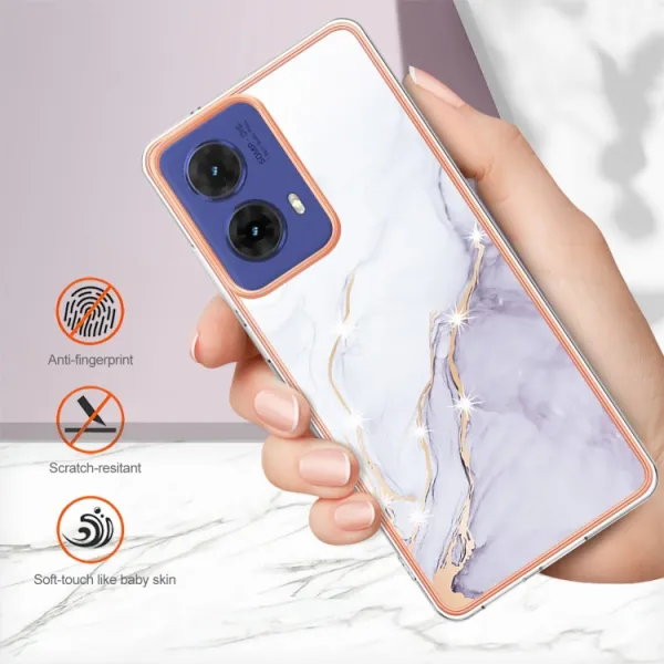 IMD MARBLE Ochranný kryt pre Motorola Moto G85 5G WHITE