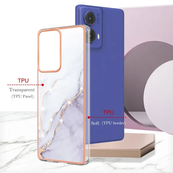 IMD MARBLE Ochranný kryt pre Motorola Moto G85 5G WHITE
