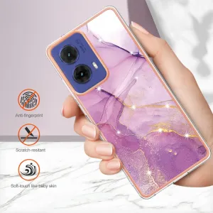 IMD MARBLE Ochranný kryt pre Motorola Moto G85 5G PURPLE