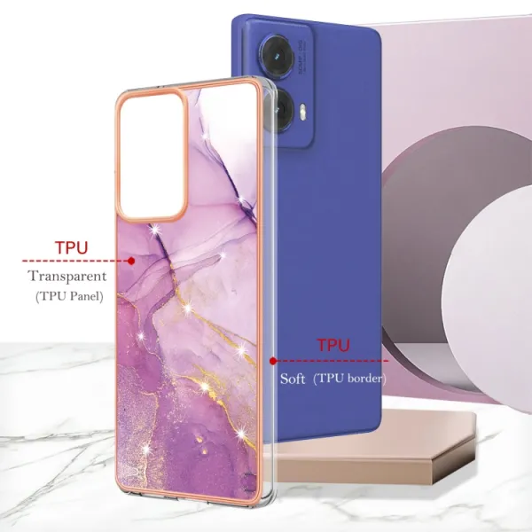 IMD MARBLE Ochranný kryt pre Motorola Moto G85 5G PURPLE