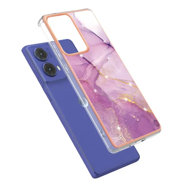 IMD MARBLE Ochranný kryt pre Motorola Moto G85 5G PURPLE